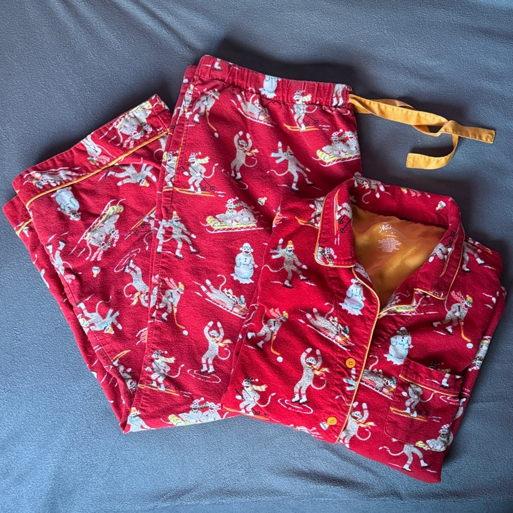 Nick & Nora matching red flannel PJ set, size Extra Large (XL)